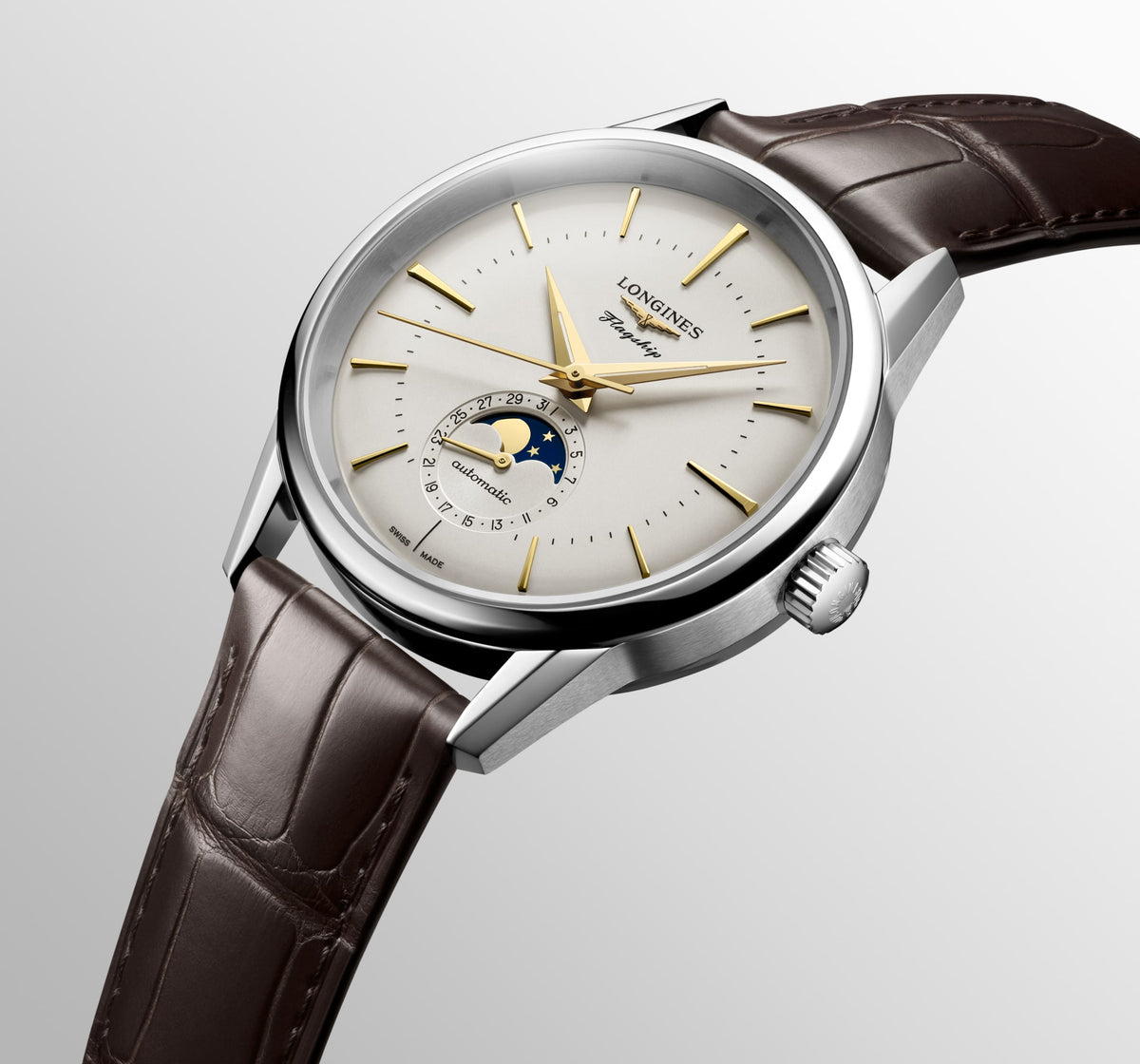Longines Flagship Heritage Moonphase 38.5mm L4.815.4.78.2 Watch for Men - detail view