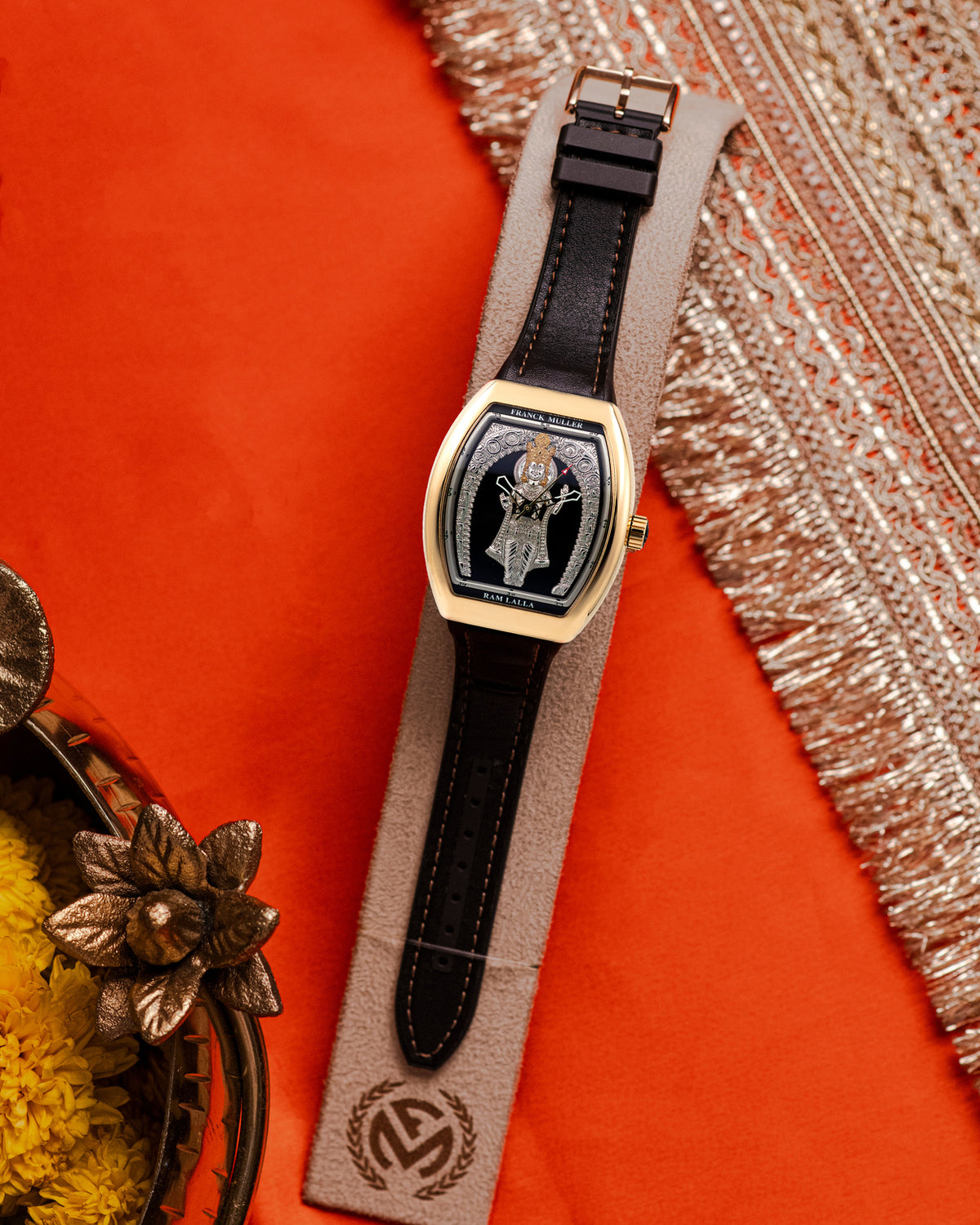 Franck Muller Vanguard Ram Lalla V 41 SC 5N NR – lifestyle view with strap