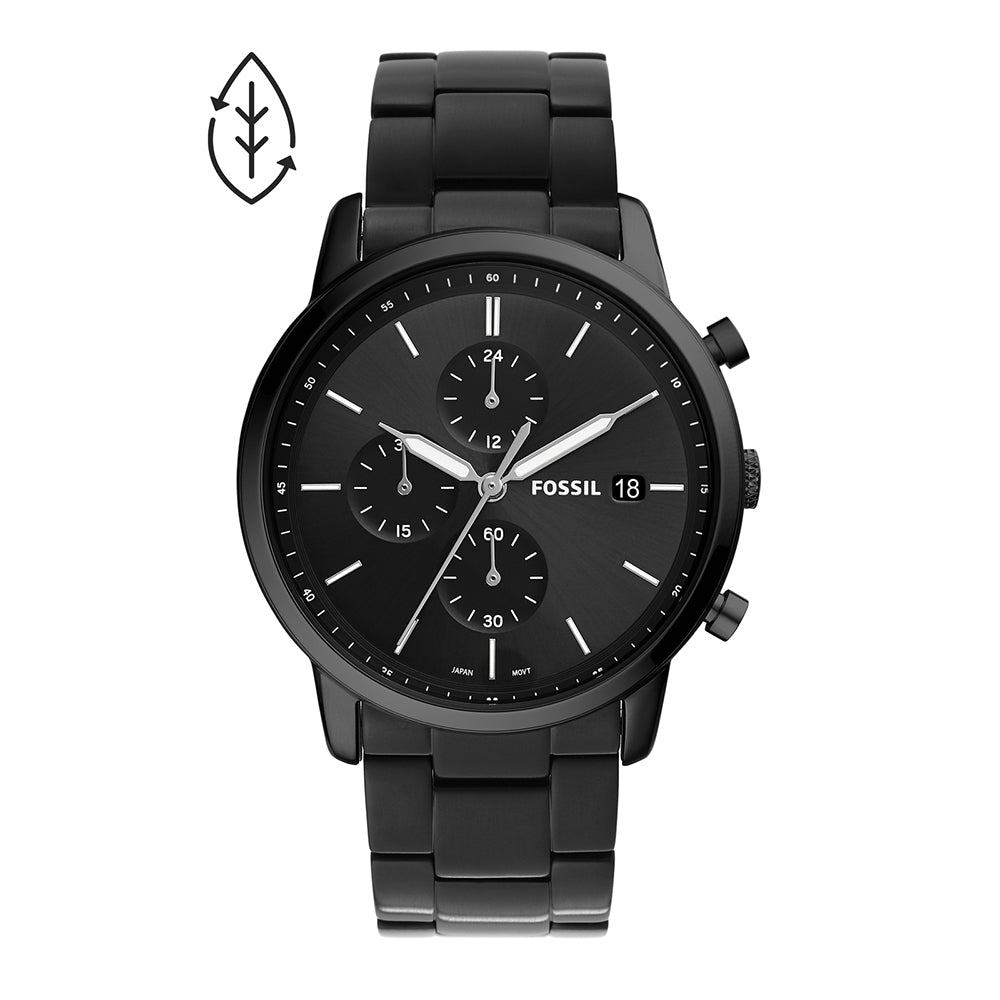FOSSIL Minimalist Chronograph Black Stainless Steel Watch