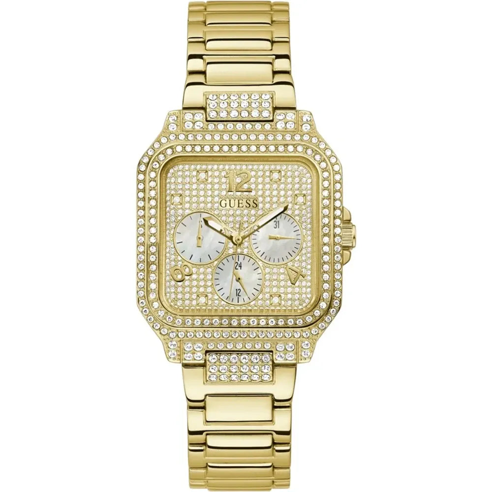 GUESS DECO Women Champagne Square Dial Analog Watch - GW0472L2