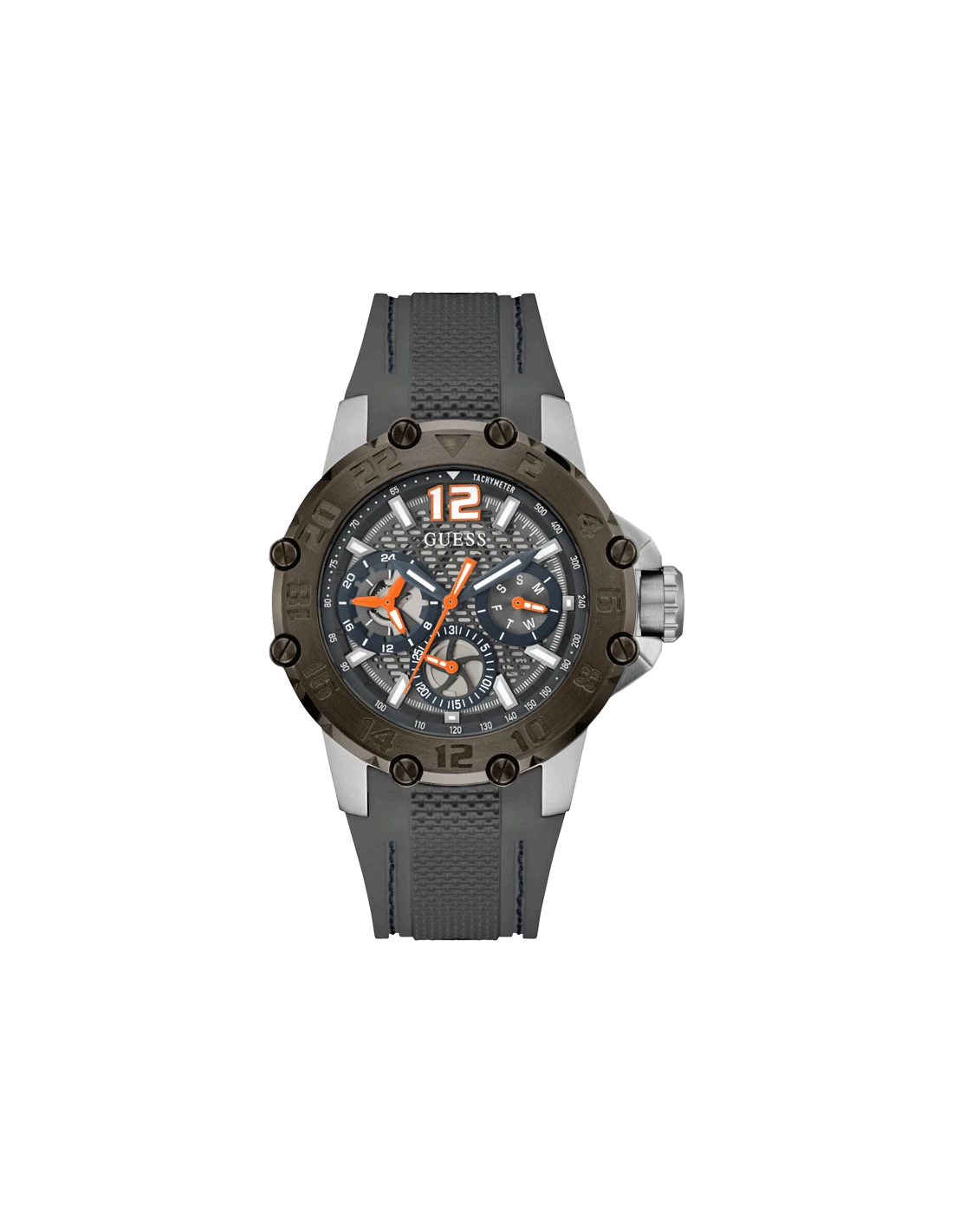 2-TONE CASE GREY SILICONE WATCH