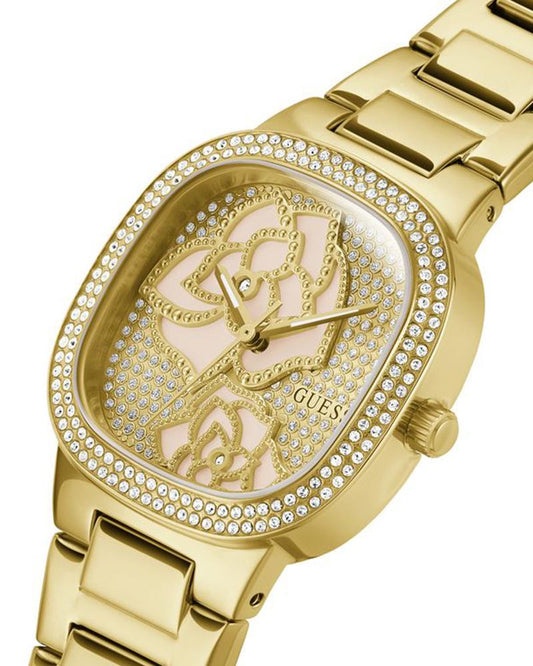 GUESS ROSE BUD Women Champagne Square Dial Analog Watch - GW0544L2