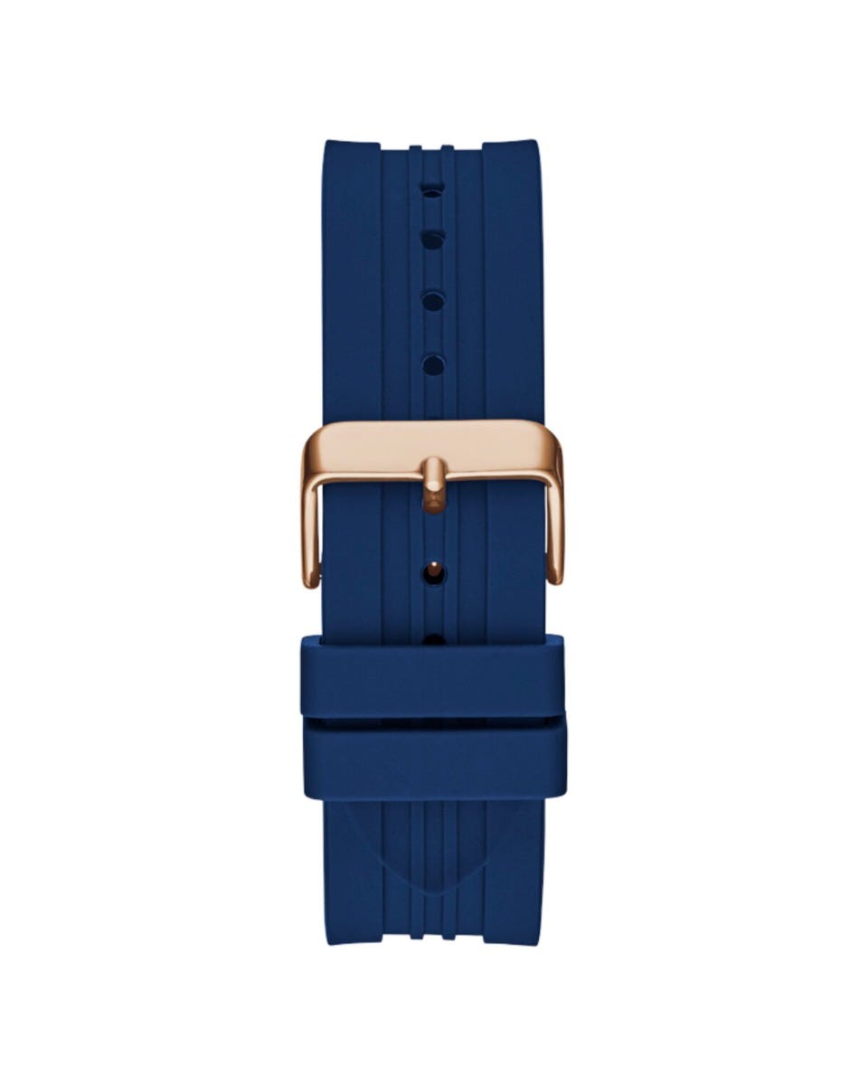 GUESS Champ GW0639G3 – Orologio Uomo In Silicone Blu Con Cassa Acciaio Oro Rosa, 44mm