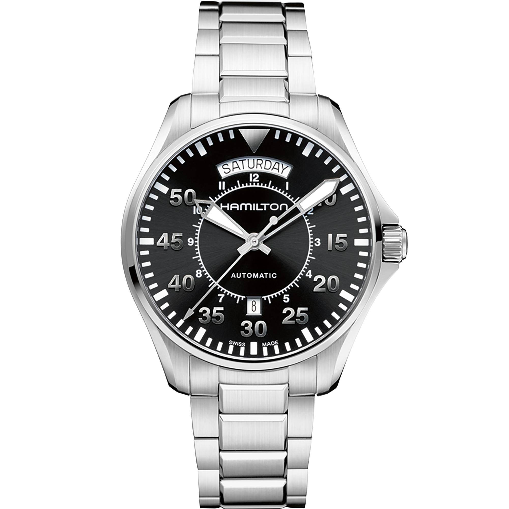 Hamilton Khaki Aviation Pilot Day Date Auto H64615135 Watch for Men