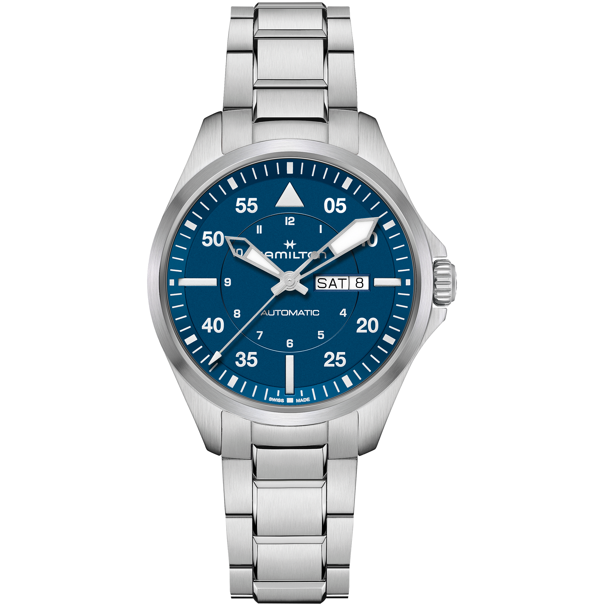 Hamilton Khaki Aviation Pilot Day Date Auto H64635140 Watch for Men