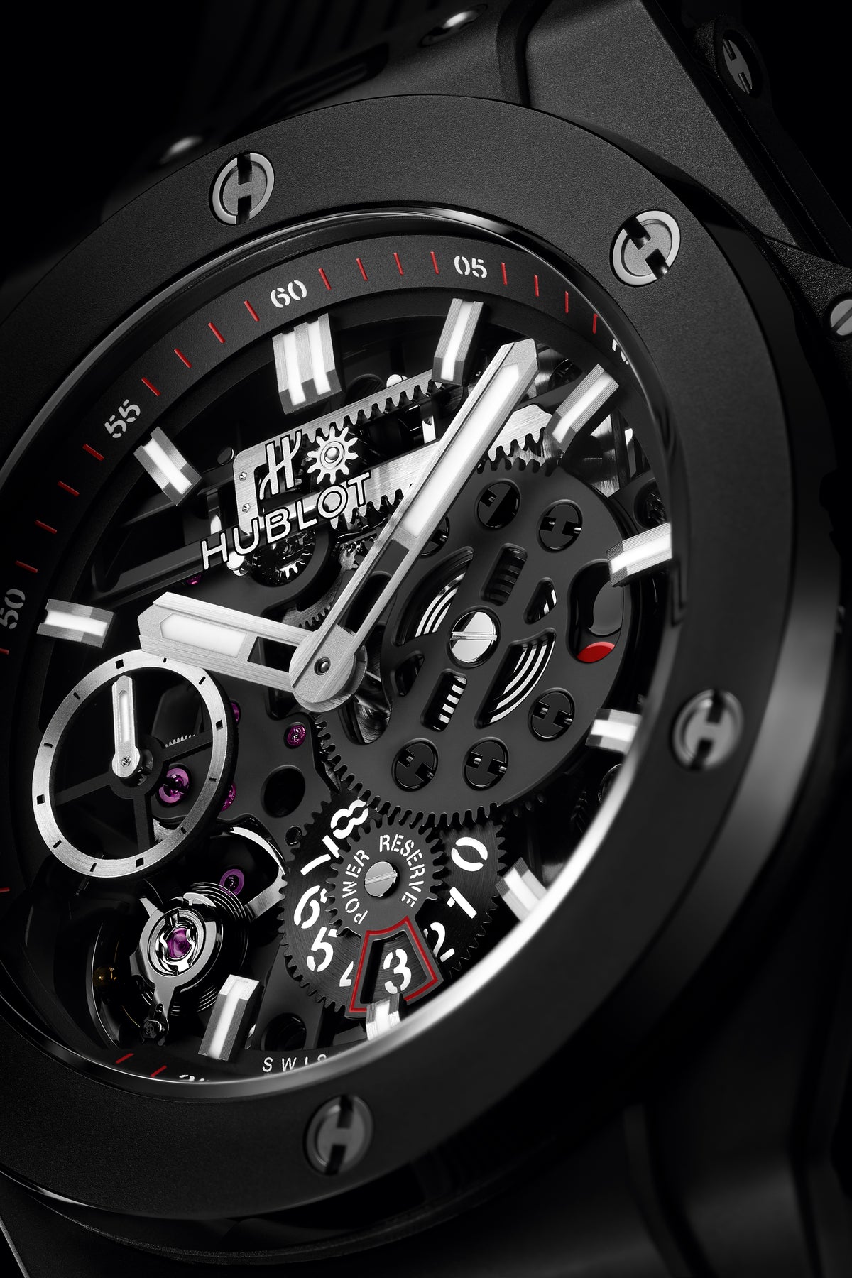 Hublot Big Bang MECA-10 Black Magic 45 mm 414.CI.1123.RX – dial close-up