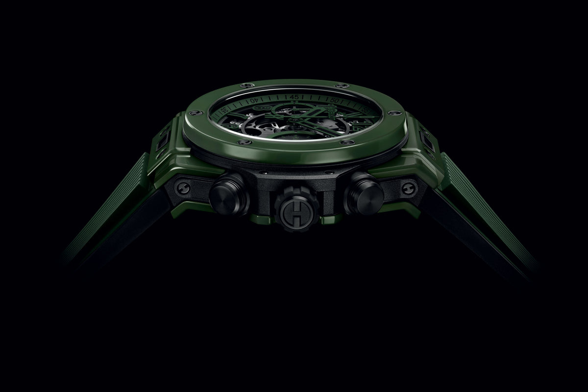 Hublot Big Bang Unico Dark Green Ceramic 42 mm 441.GX.5210.RX – profile view