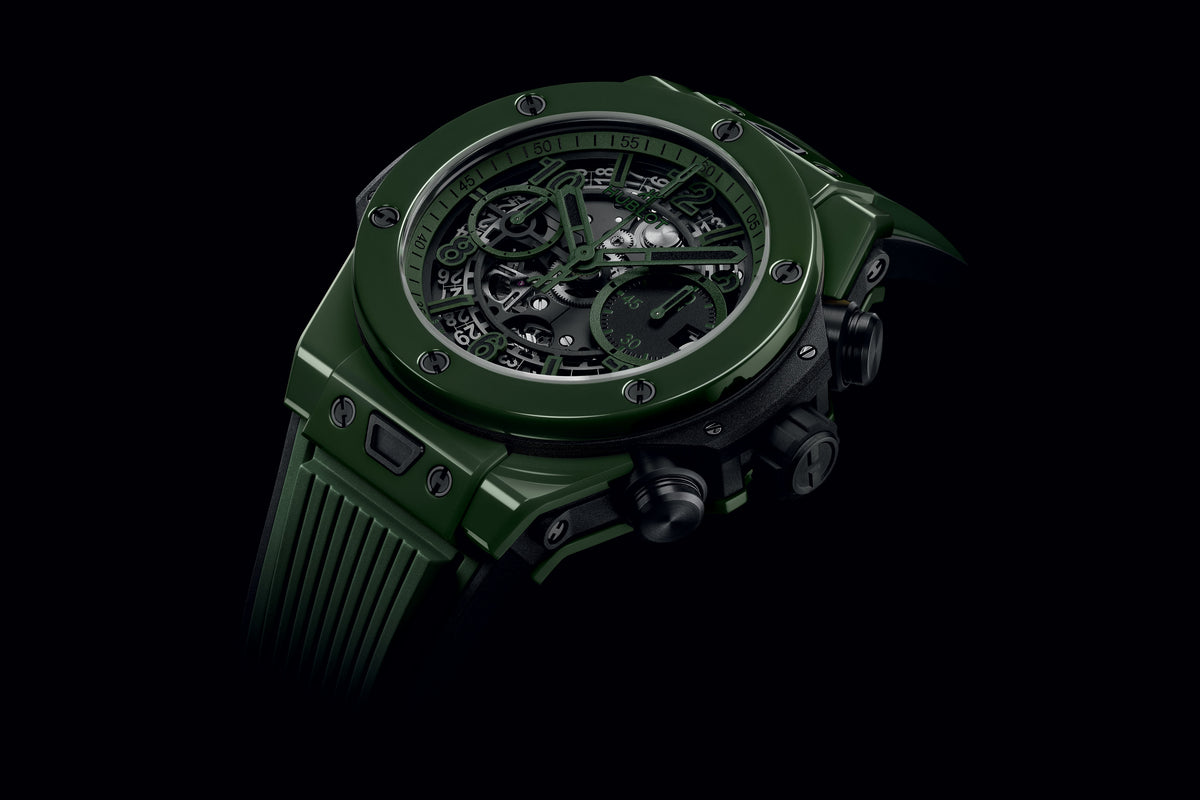 Hublot Big Bang Unico Dark Green Ceramic 42 mm 441.GX.5210.RX – three-quarter view