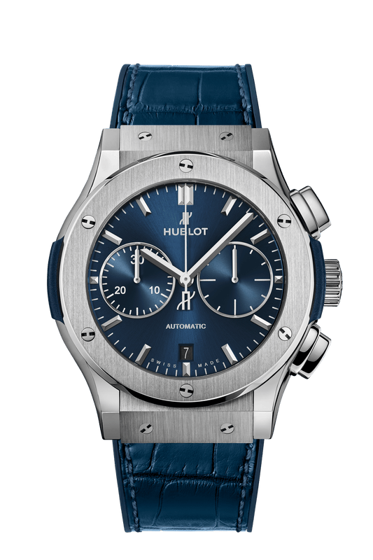 Hublot Classic Fusion Chronograph Titanium Blue 45 mm 521.NX.7170.LR – front view