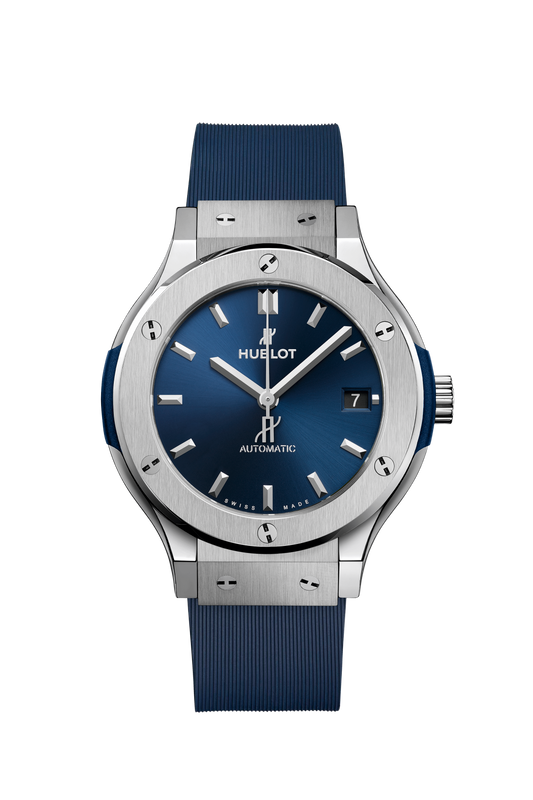 Hublot Classic Fusion Titanium Blue 38 mm 565.NX.7170.RX – front view