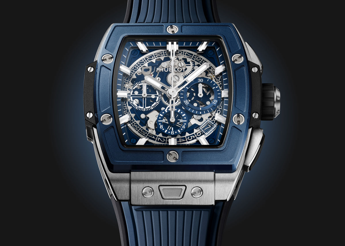 Hublot Spirit of Big Bang Titanium Blue Ceramic 42 mm 642.NL.7170.RX – front close-up