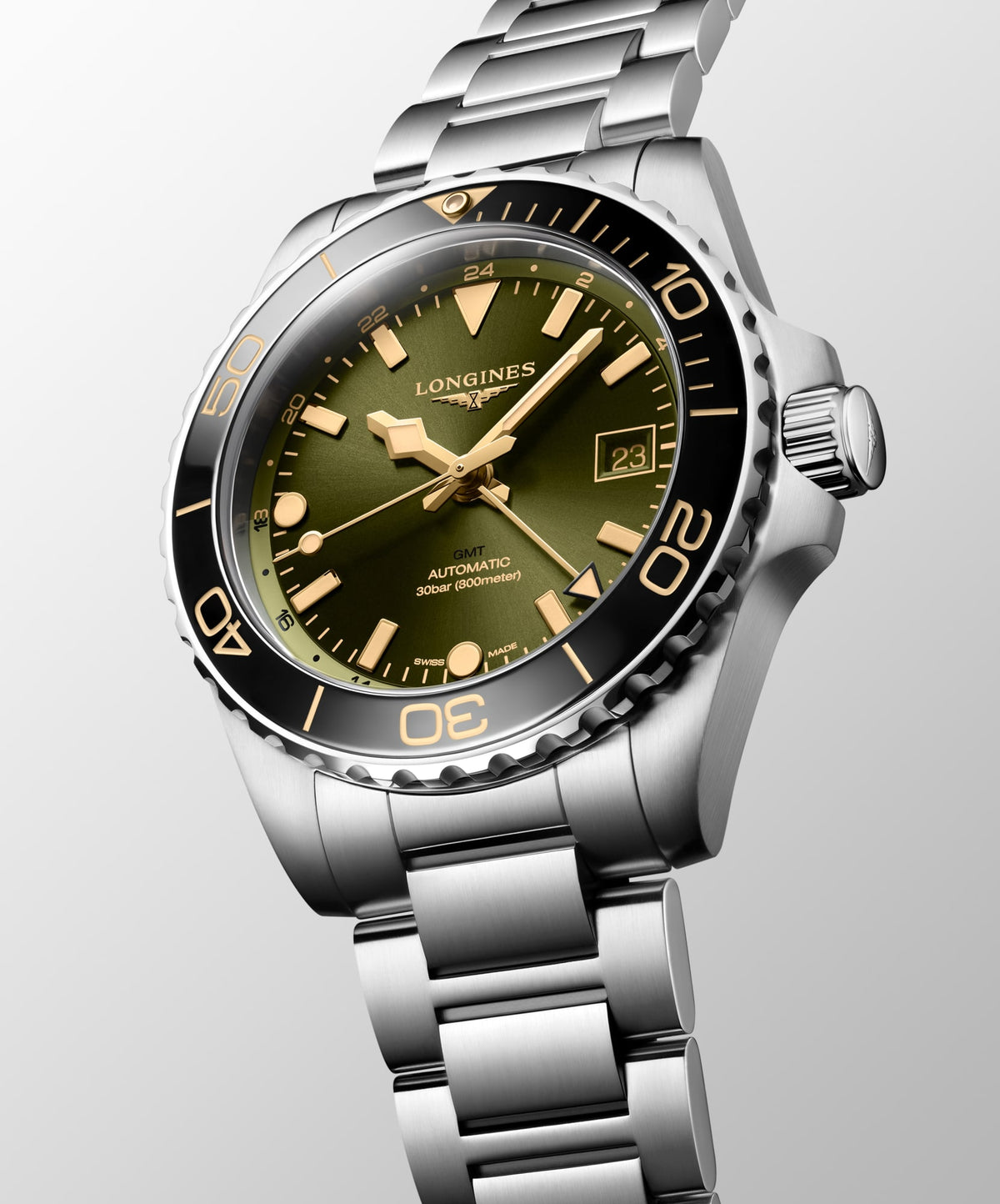 Longines HydroConquest GMT 41mm L3.790.4.06.6 Watch for Men - dial view