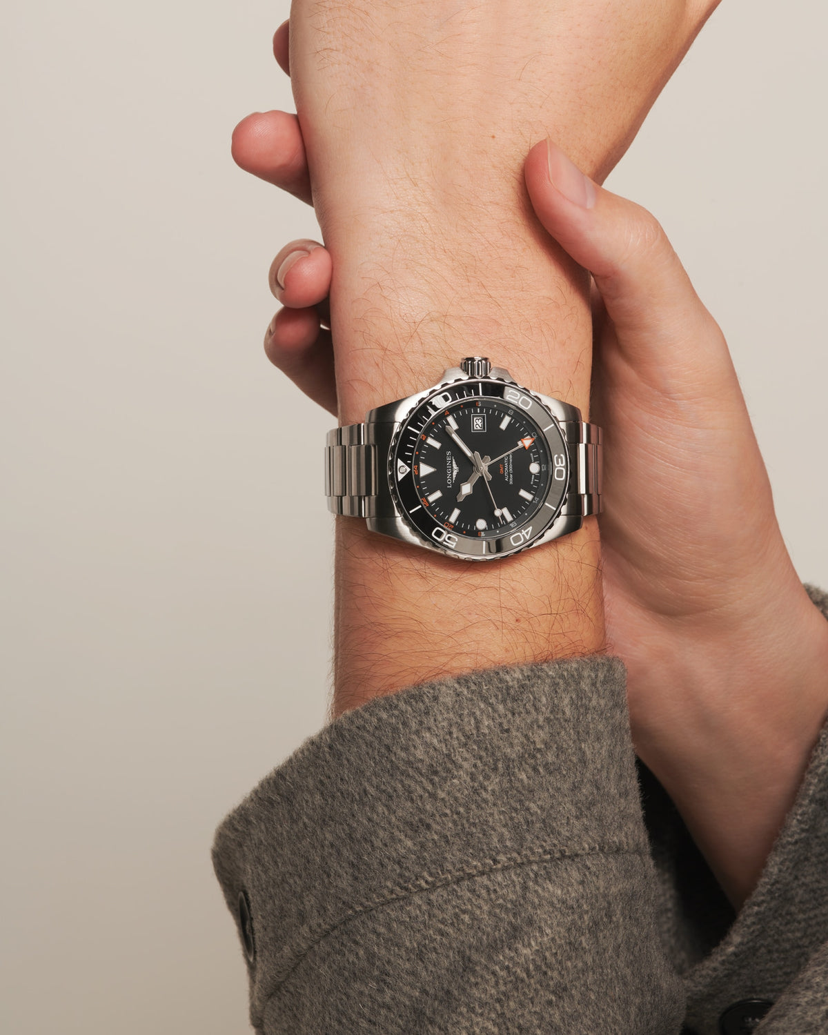 Longines HydroConquest GMT 41mm L3.790.4.56.6 Watch for Men - on the wrist
