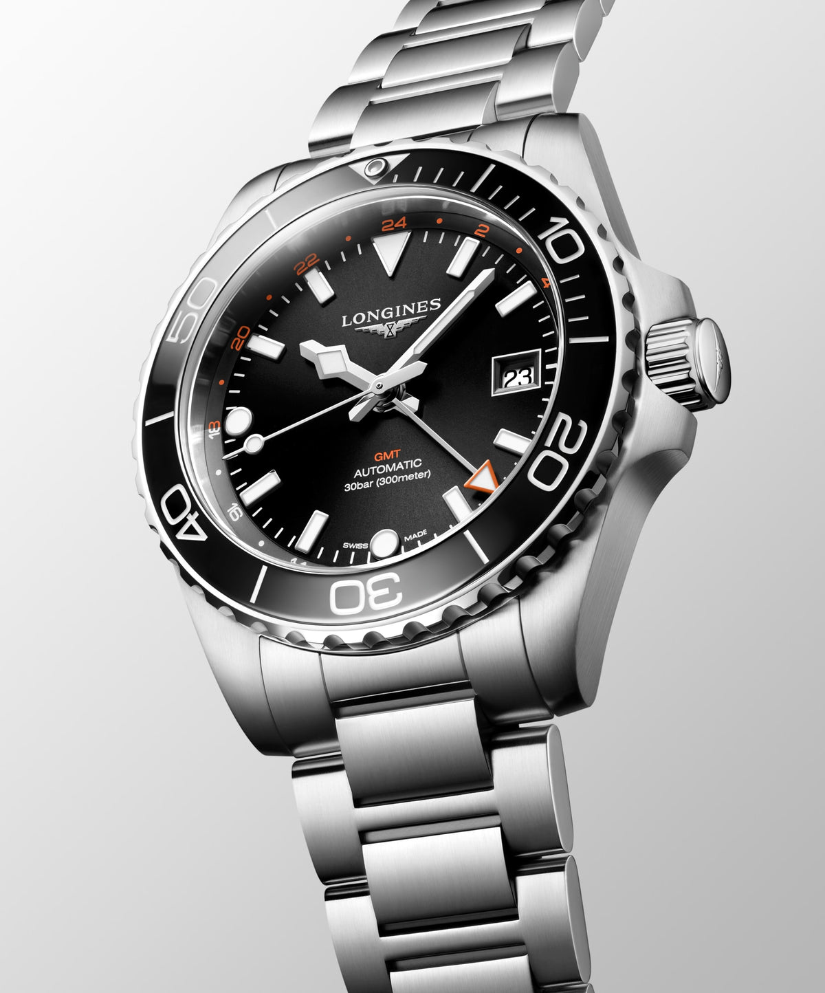 Longines HydroConquest GMT 41mm L3.790.4.56.6 Watch for Men - dial view