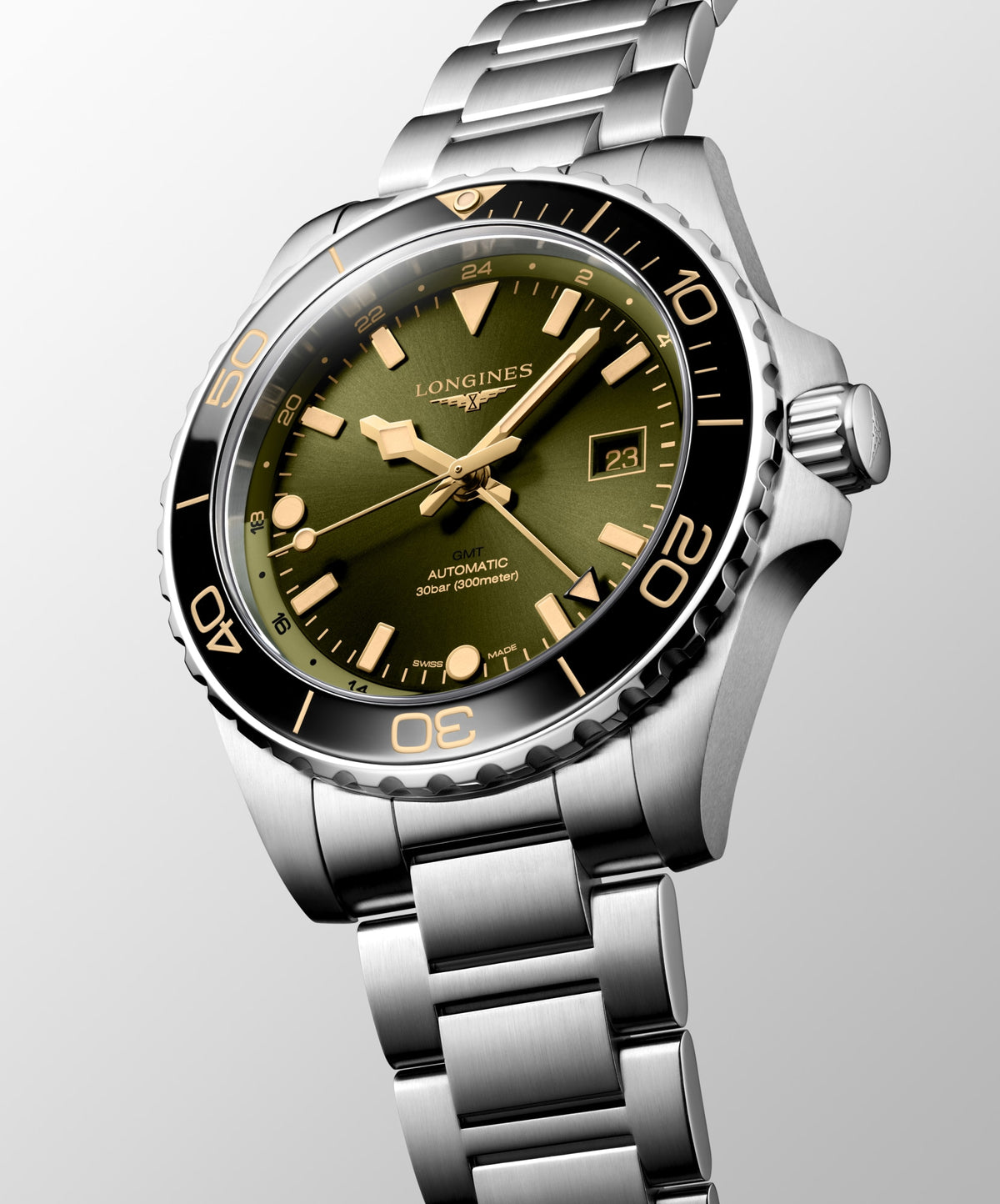 Longines HydroConquest GMT 43mm L3.890.4.06.6 Watch for Men - dial view