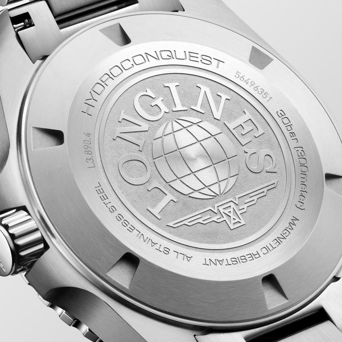 Longines HydroConquest GMT 43mm L3.890.4.06.6 Watch for Men - case-back close-up