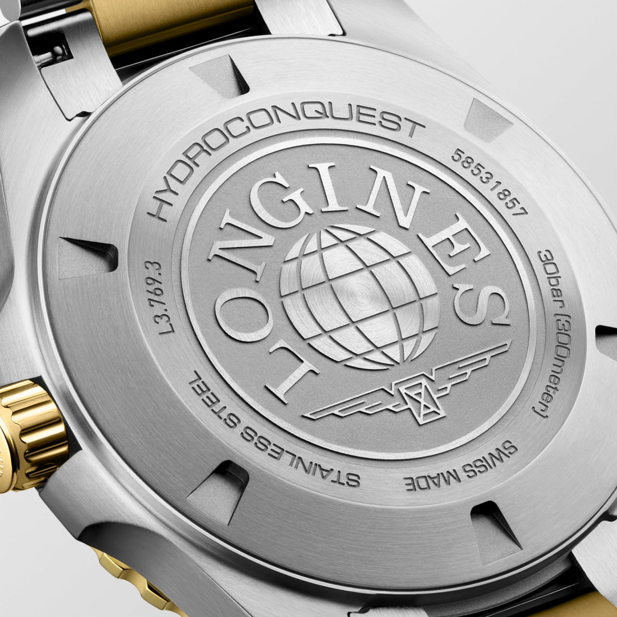 Longines HydroConquest 42mm L3.769.3.56.7 Watch for Men - case-back close-up