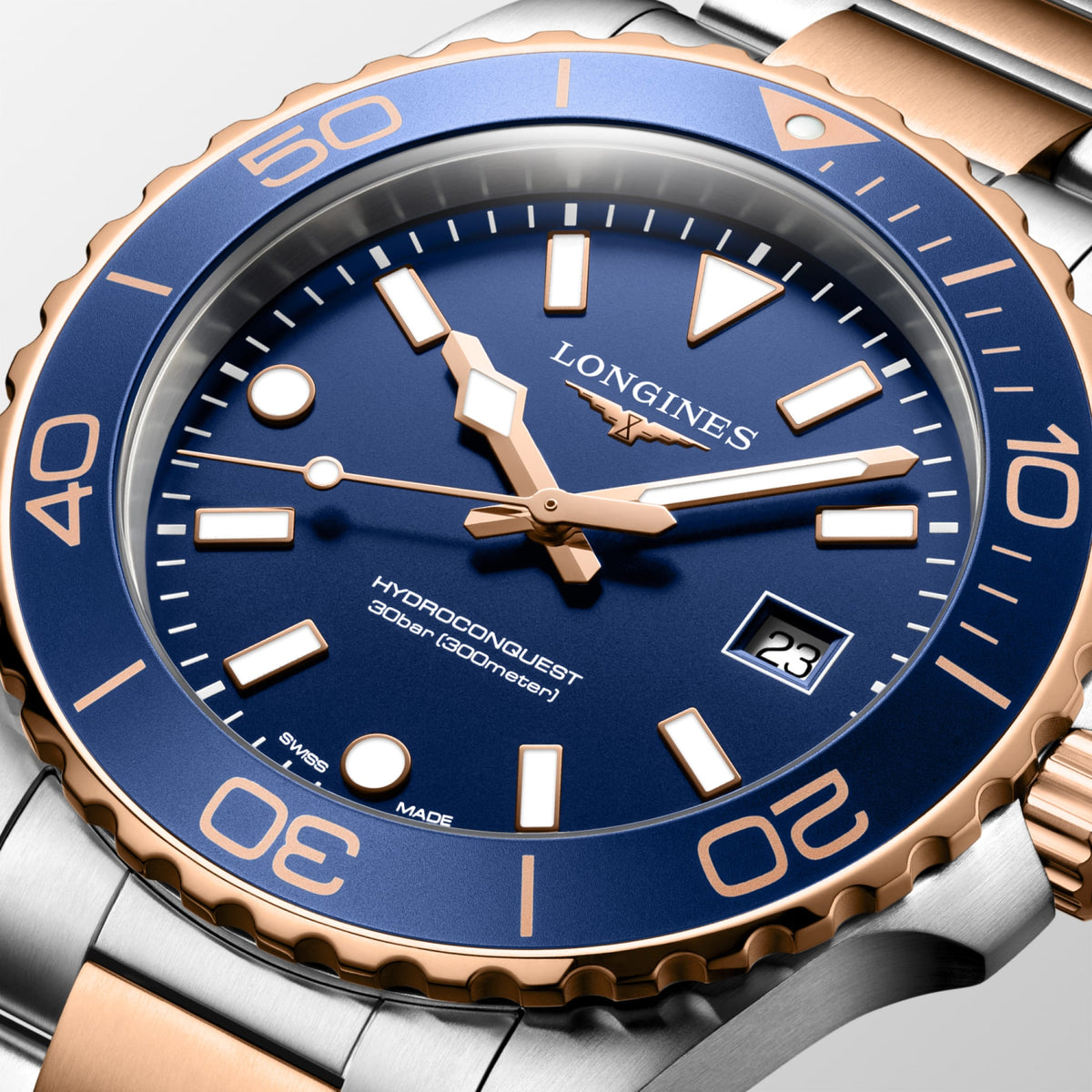 Longines HydroConquest 42mm L3.769.3.98.7 Watch for Men - dial close-up