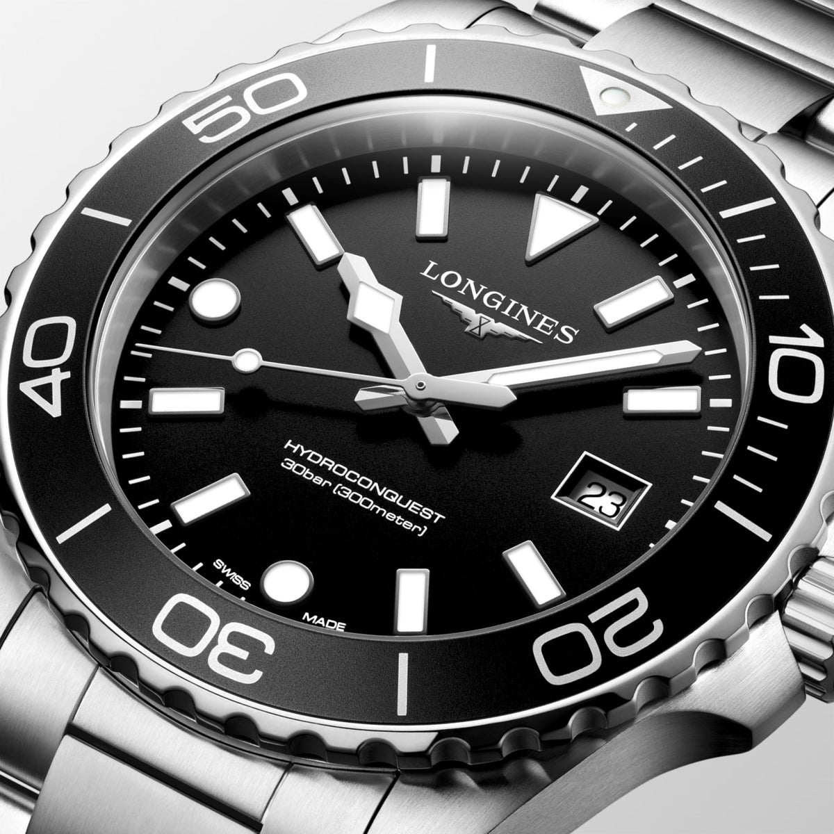 Longines HydroConquest 42mm L3.769.4.56.6 Watch for Men - dial close-up