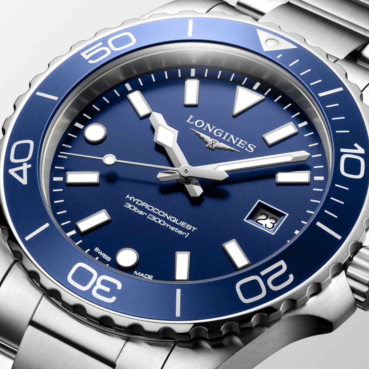 Longines HydroConquest 42mm L3.769.4.96.6 Watch for Men - dial close-up