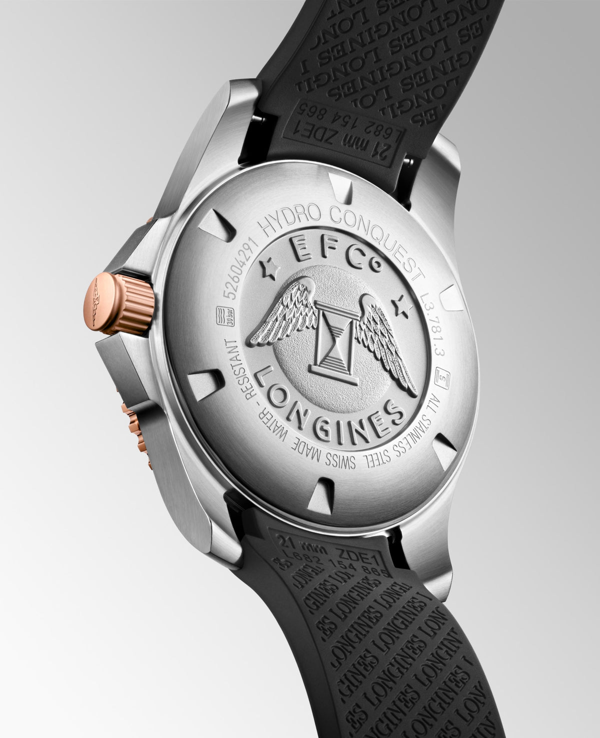 Longines HydroConquest 41mm L3.781.3.58.9 Watch for Men - case-back view