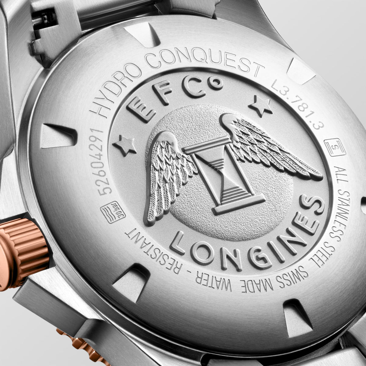 Longines HydroConquest 41mm L3.781.3.78.7 Watch for Men - case-back close-up