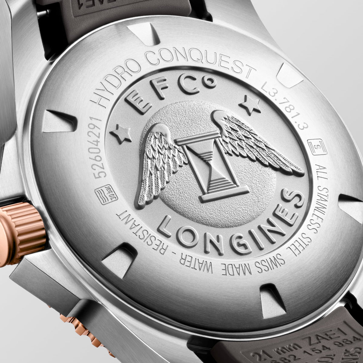 Longines HydroConquest 41mm L3.781.3.78.9 Watch for Men - case-back close-up