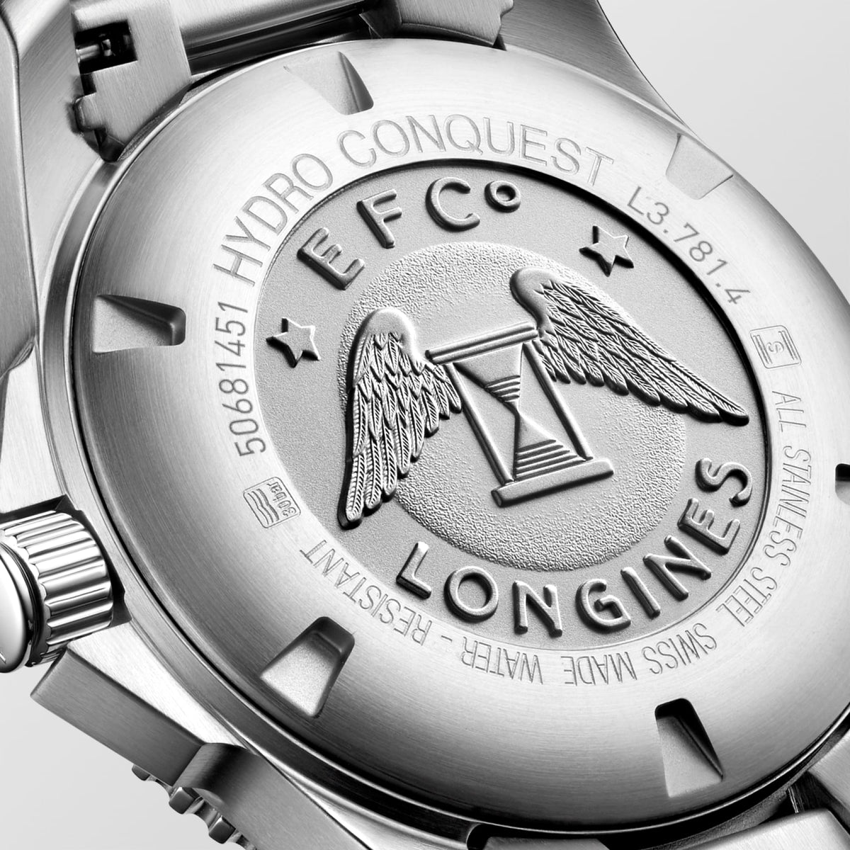 Longines HydroConquest 41mm L3.781.4.05.6 Watch for Men - case-back close-up