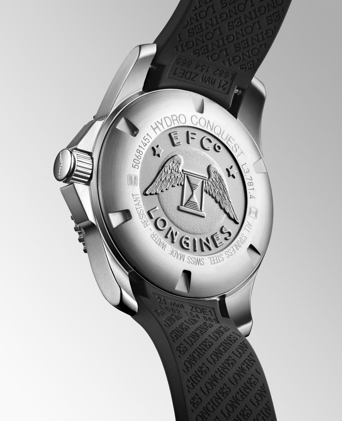 Longines HydroConquest 41mm L3.781.4.56.9 Watch for Men - case-back view