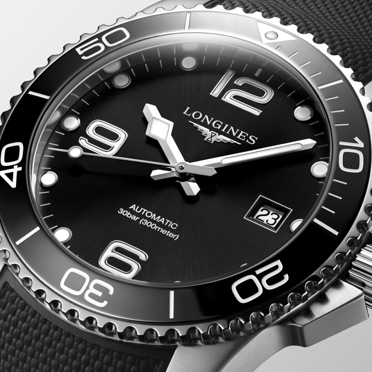 Longines HydroConquest 41mm L3.781.4.56.9 Watch for Men - dial close-up
