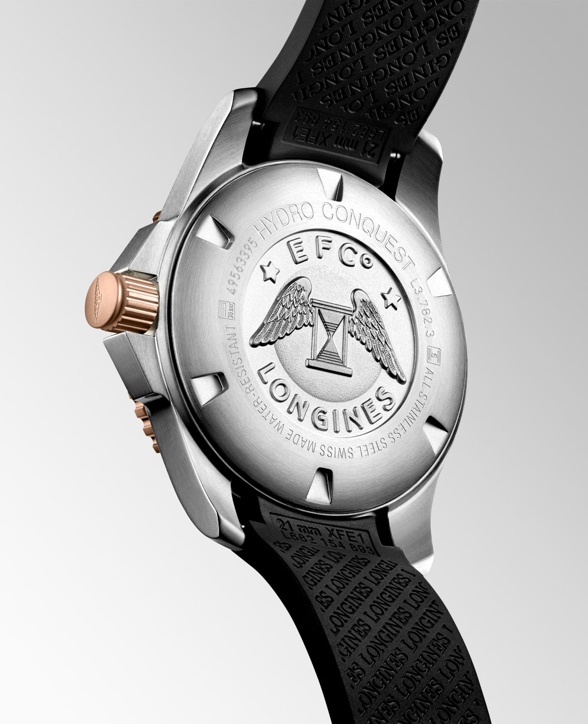 Longines HydroConquest 43mm L3.782.3.58.9 Watch for Men - case-back view