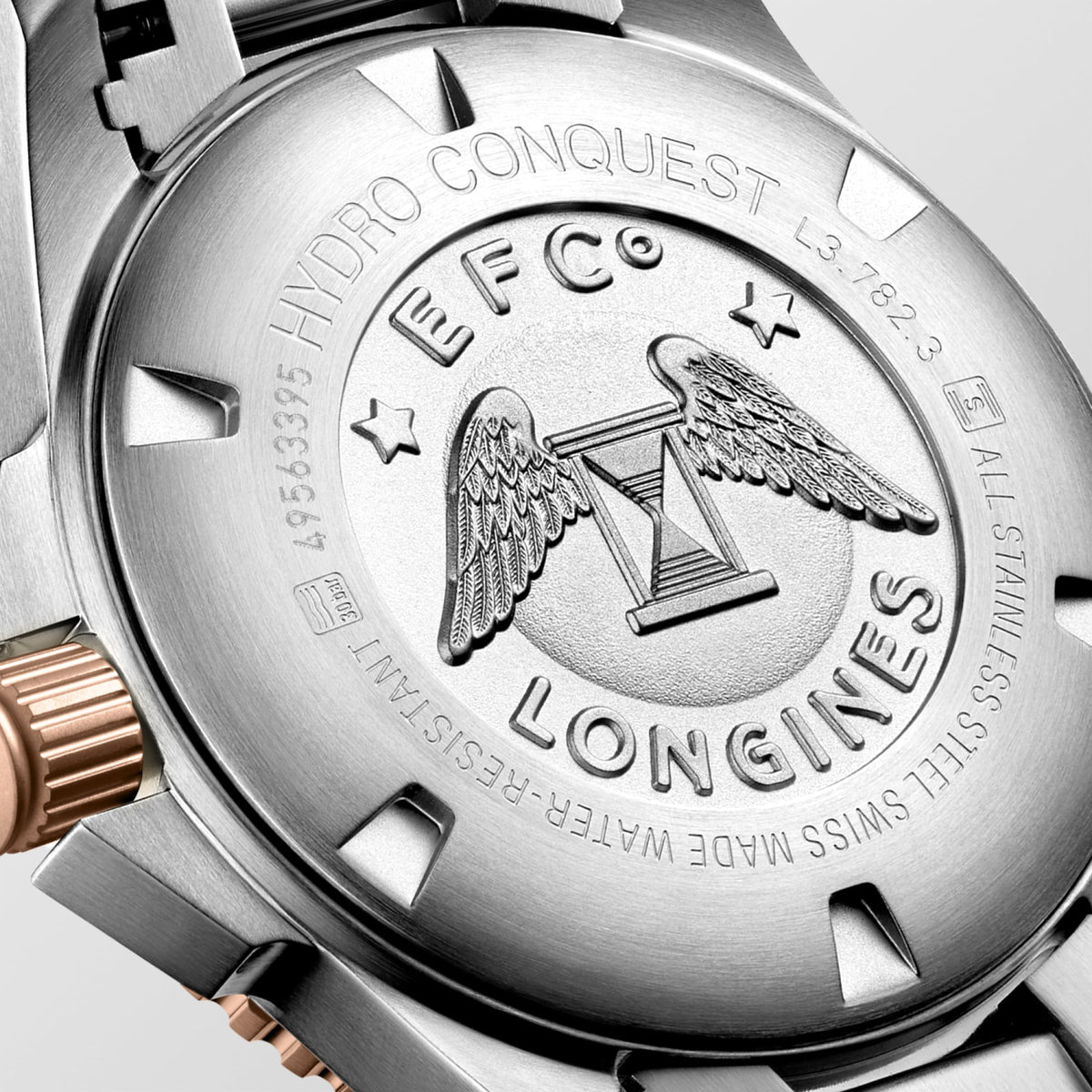 Longines HydroConquest 43mm L3.782.3.78.7 Watch for Men - case-back close-up