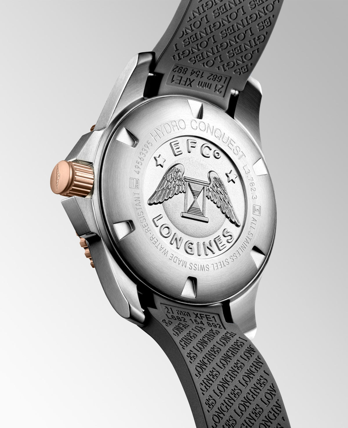 Longines HydroConquest 43mm L3.782.3.78.9 Watch for Men - case-back view