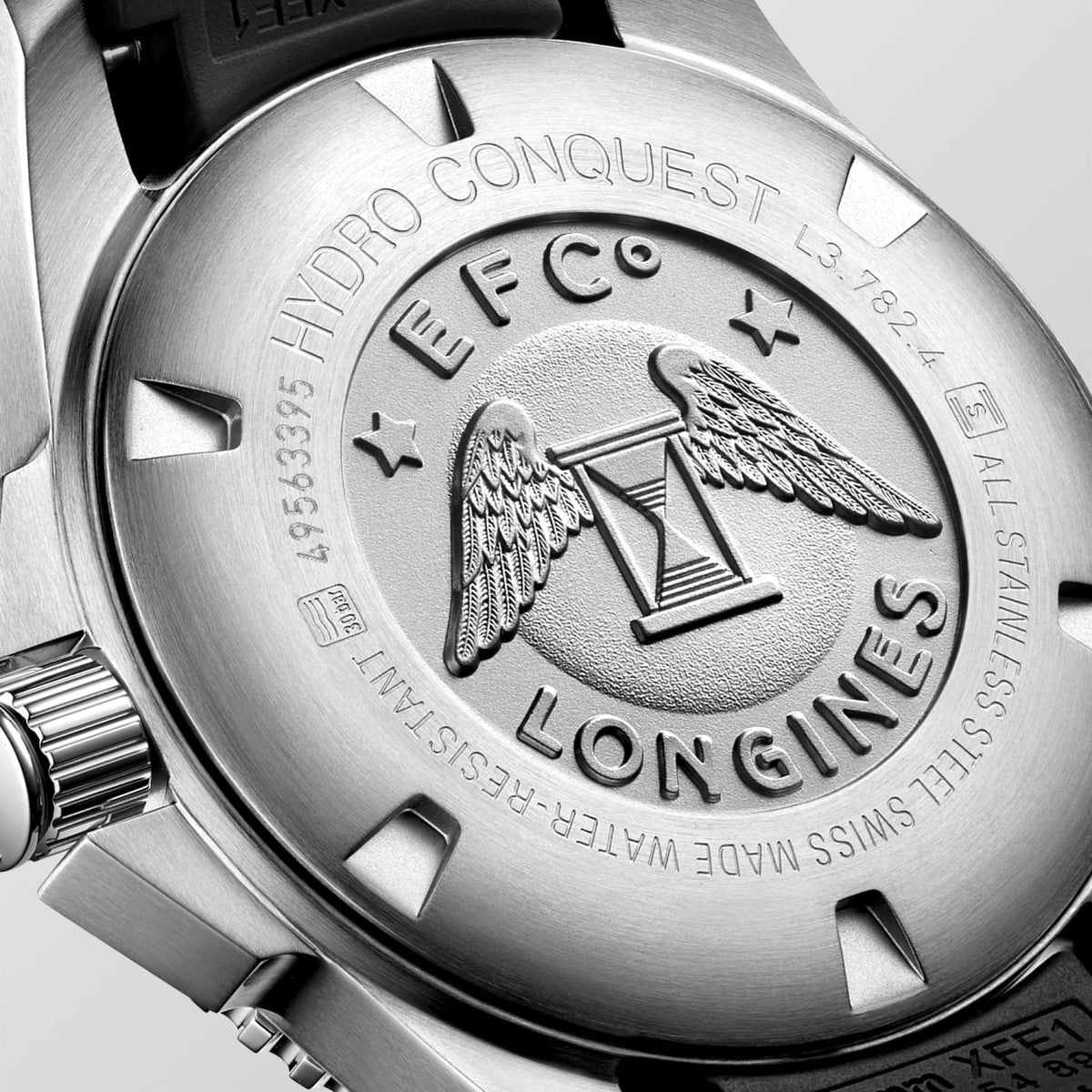 Longines HydroConquest 43mm L3.782.4.56.9 Watch for Men - case-back close-up