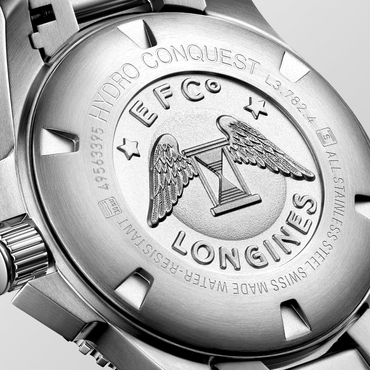 Longines HydroConquest 43mm L3.782.4.76.6 Watch for Men - case-back close-up