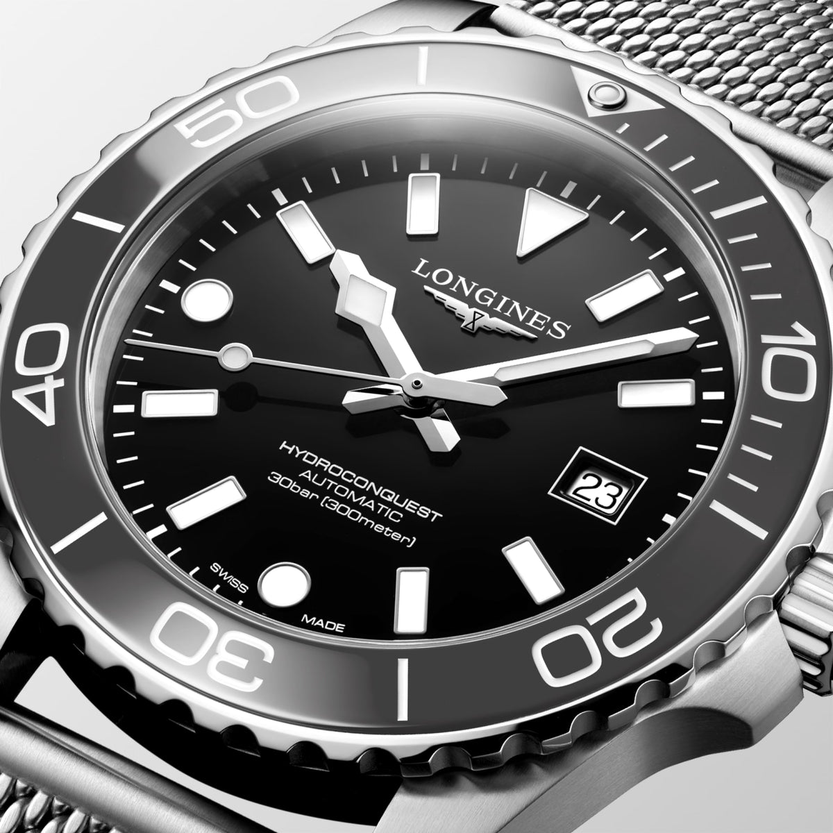 Longines HydroConquest 42mm L3.788.4.70.6 Watch for Men - dial close-up