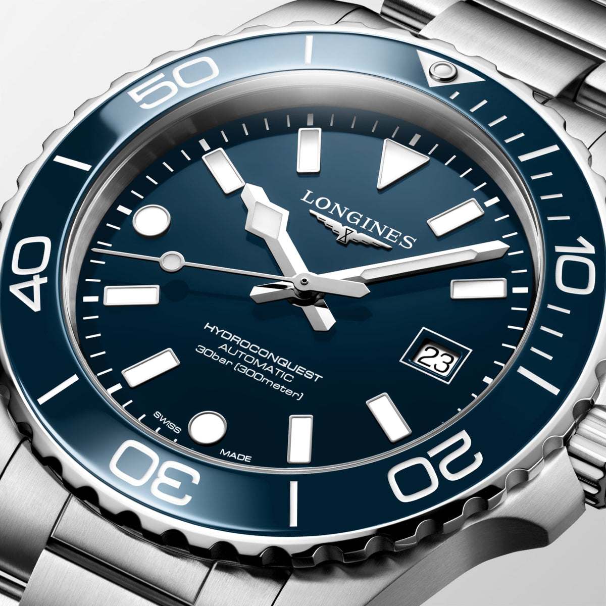 Longines HydroConquest 42mm L3.788.4.96.6 Watch for Men - dial close-up