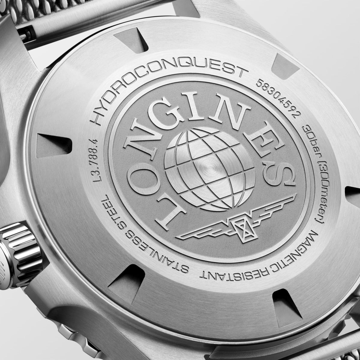 Longines HydroConquest 42mm L3.788.4.99.6 Watch for Men - case-back close-up