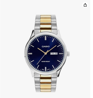 Casio Enticer Men Quartz Blue Dial Analog Stainless Steel Watch A2517