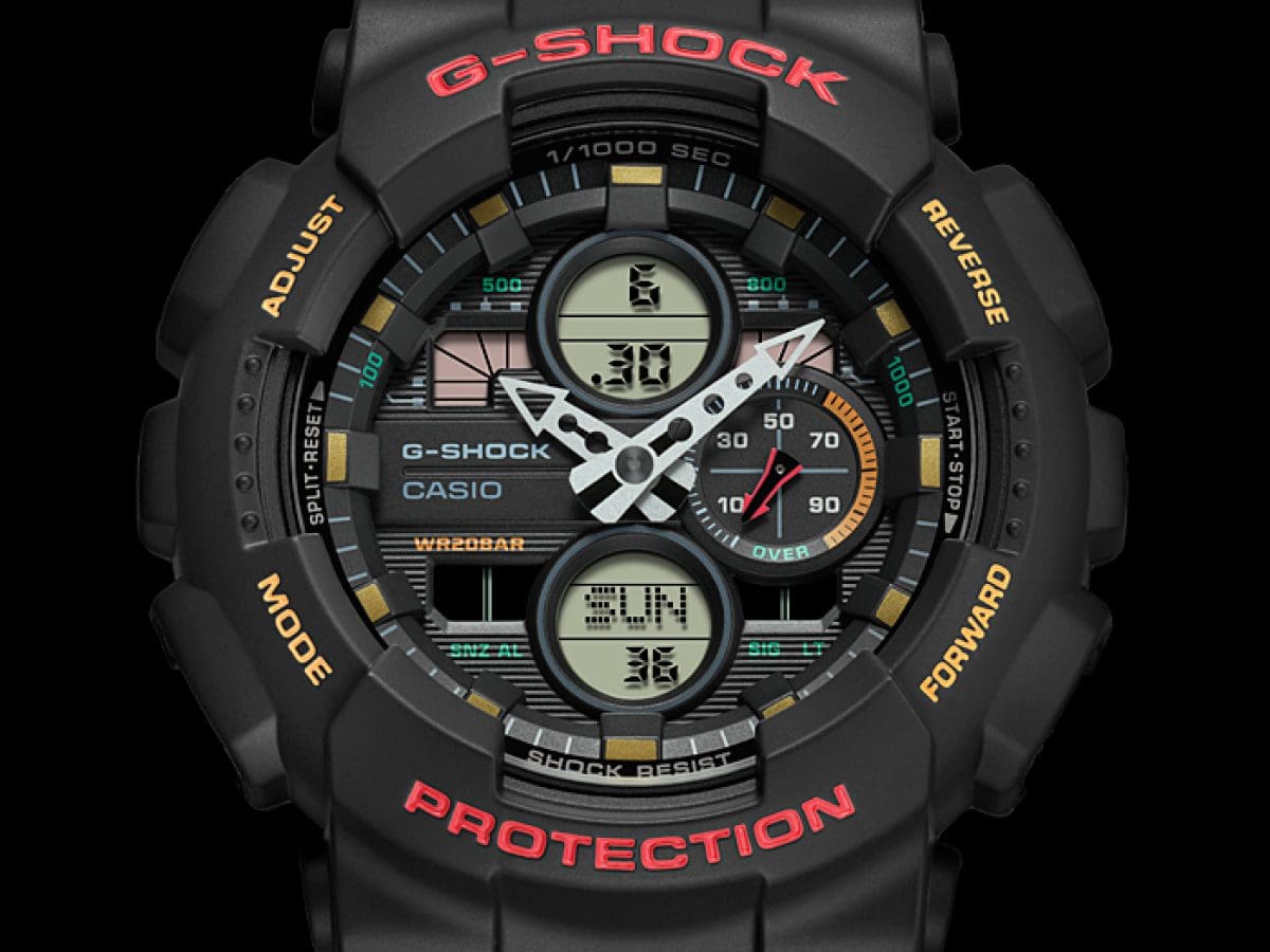 Casio G-Shock GA-140-1A4 – dial close-up