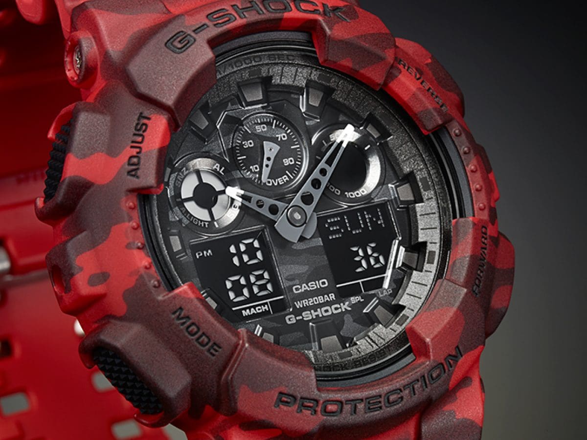 Casio G-Shock GA-100CM-4A – dial close-up