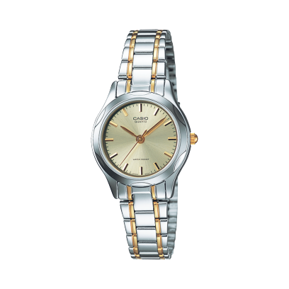 Casio Enticer Women Quartz Gold Dial Analog Stainless Steel Watch A2277