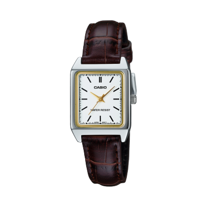 Casio Enticer Women Quartz White Dial Analog Leather Watch A2290