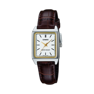 Casio Enticer Women Quartz White Dial Analog Leather Watch A2290