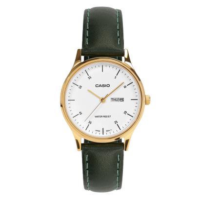 Casio Enticer Women Quartz White Dial Analog Leather Watch A2507