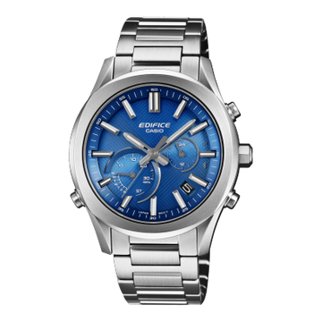 Casio Edifice Men Quartz Blue Dial Chronograph Stainless Steel Watch ED709