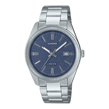 Casio Enticer Men Quartz Navy Dial Analog Stainless Steel Watch A2485