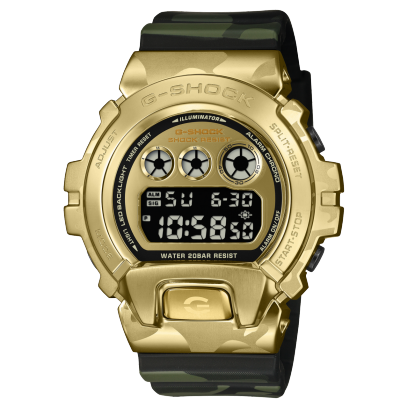 Casio BOLD CAMO SERIES, CAMO AND GOLD, G-Shock Men Quartz Gold Dial Digital Resin Watch G1808