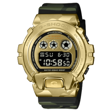Casio BOLD CAMO SERIES, CAMO AND GOLD, G-Shock Men Quartz Gold Dial Digital Resin Watch G1808