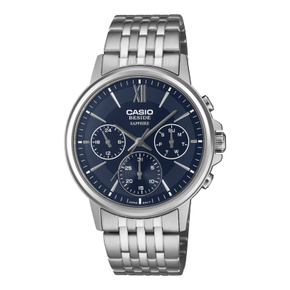 Casio Men Quartz Blue Dial Stainless Steel Watch A2541